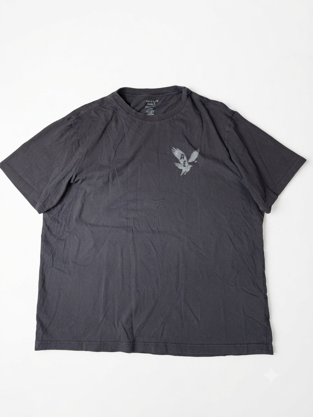 American Eagle Super Soft Standard Fit Graphic T-Shirt Charcoal Grey Large